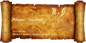 Máyer József névjegykártya